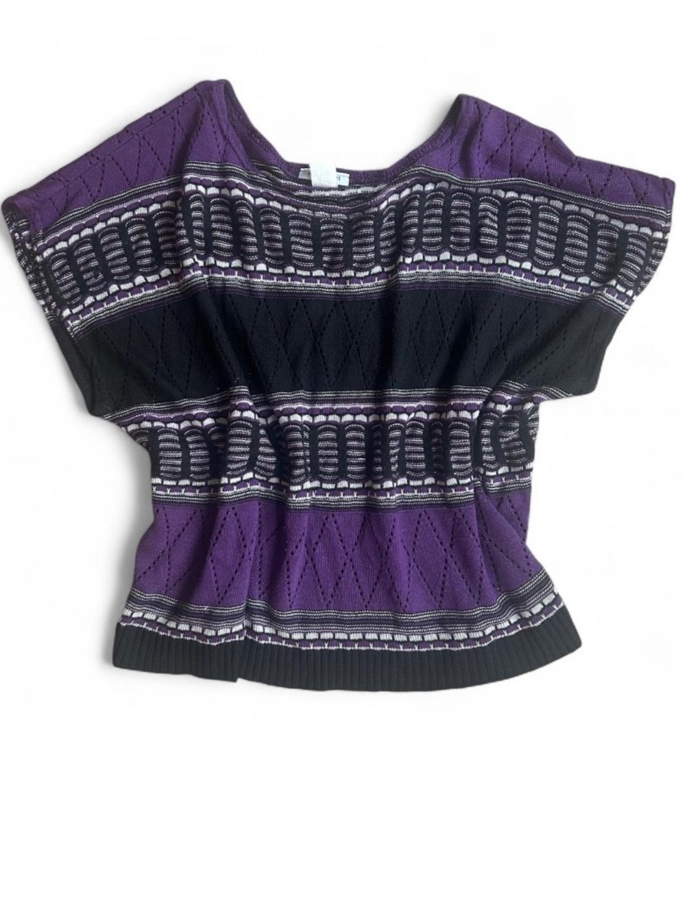 Vintage Wet Seal Y2K Purple Black Whimsigoth Mallgoth Knit Sweater Top OS
